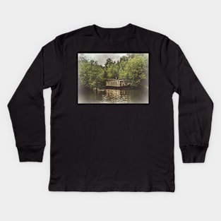 College Barge Near Iffley Kids Long Sleeve T-Shirt